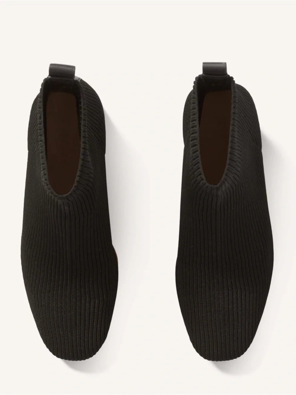 Everlane The Glove Boot Rib Knit Ankle Sock Boots Size 8 Black ReKnit Block Heel